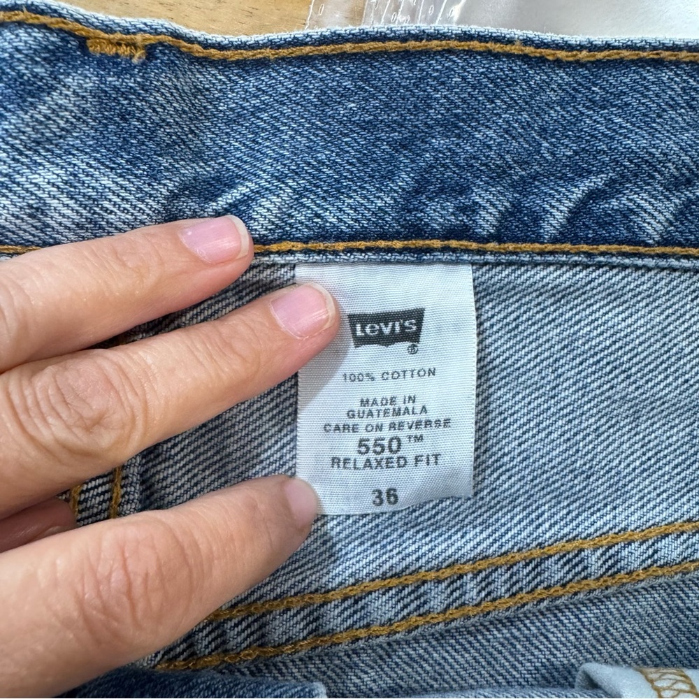 Vintage‎ Y2K Levi's jorts 550 Relaxed Fit Jean Short denim Size 36 - Picture 7 of 8
